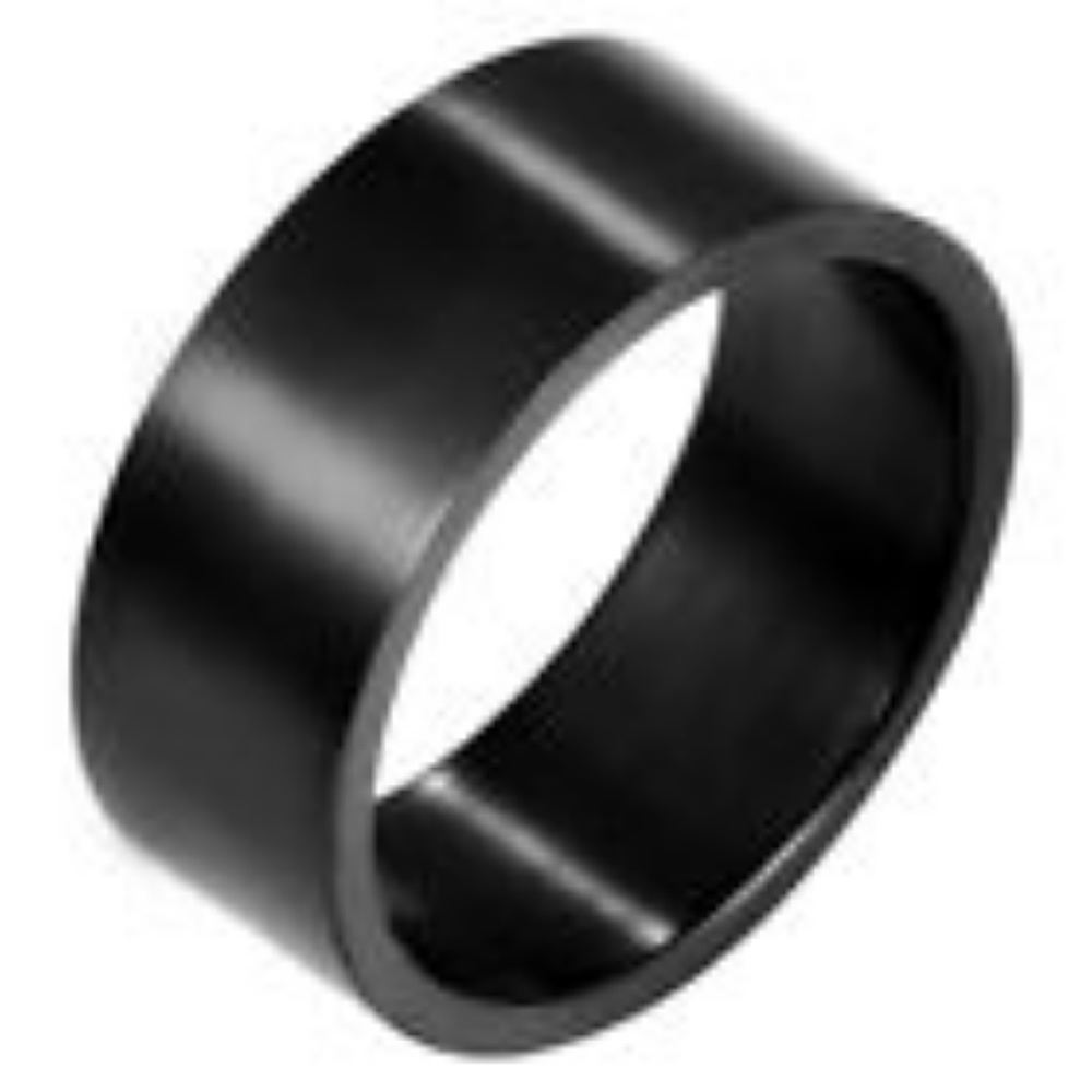 Titanium Stainless Steel Ring Plain Black Band